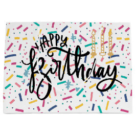 誕生日振りかけるキャンディパターン ラージペーパーバッグ