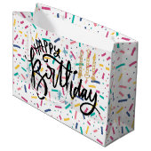 誕生日振りかけるキャンディパターン ラージペーパーバッグ (正面アングル)