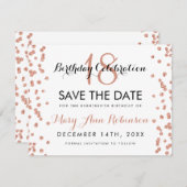 誕生日救日バラ金ゴールドグリッター紙吹雪 セーブザデート (正面/裏面)