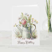 誕生日散花缶 カード (正面)
