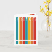 誕生日数々の色のレインボーストライプのカード カード (黄色い花)