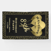 誕生日数Pattenの85th金ゴールドおよび黒を歓迎して下さい 横断幕 (横)