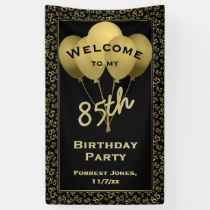 誕生日数Pattenの85th金ゴールドおよび黒を歓迎して下さい 横断幕