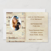 誕生日文字フォトカード招待状 招待状 (正面)