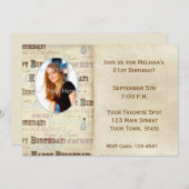 誕生日文字フォトカード招待状 招待状 (正面/裏面)