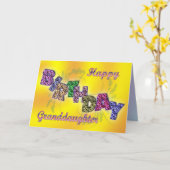 誕生日文字付き孫娘のフローラカード カード (黄色い花)