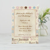 誕生日文字、円招待状 招待状 (スタンド正面)