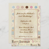 誕生日文字、円招待状 招待状 (正面/裏面)