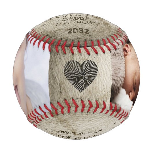 誕生日新しいパパBe CreateYourOwnフォトコラージュ 野球ボール (正面)