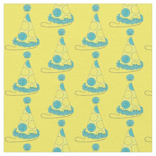 誕生日新年のイブパーティーハットヤロー水玉模様 ファブリック (クローズアップ)