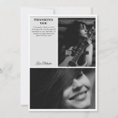 誕生日新聞おもしろいモノクロ写真 サンキューカード (裏面)