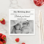 誕生日新聞おもしろいモノクロ写真 スタンダードランチョンナプキン (インサイチュ)