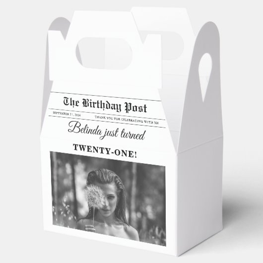 誕生日新聞おもしろいモノクロ写真 フェイバーボックス (オープン)