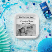 誕生日新聞おもしろいモノクロ写真 ペーパープレート (パーティー)