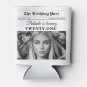 誕生日新聞おもしろいモノクロ写真 缶クーラー (正面)