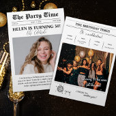 誕生日新聞カバーレトロ写真 招待状