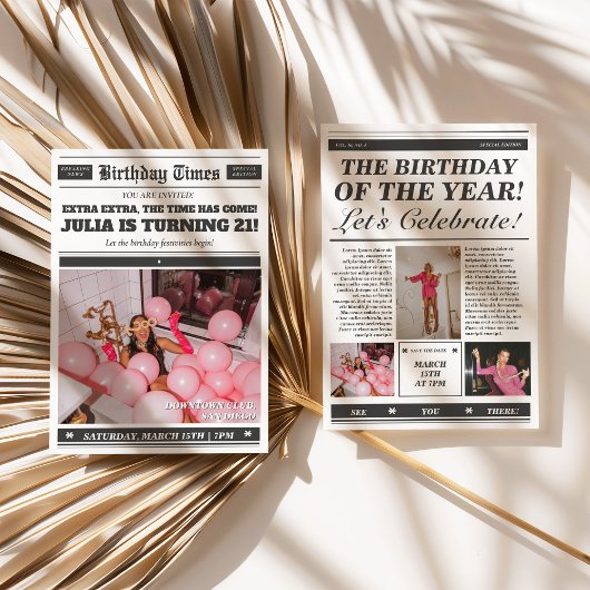誕生日新聞招待状21歳招待状 招待状