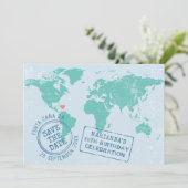 誕生日旅行のお知らせ 5x7 ポストカード (スタンド正面)