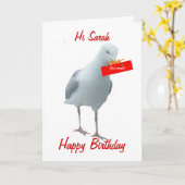 誕生日日カードカモメ カード (黄色い花)