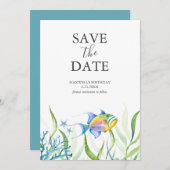 誕生日日付カードの魚を保存 セーブザデート (正面/裏面)