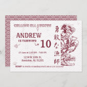 誕生日日本の招待状 – 日本スタイル 招待状 (正面/裏面)