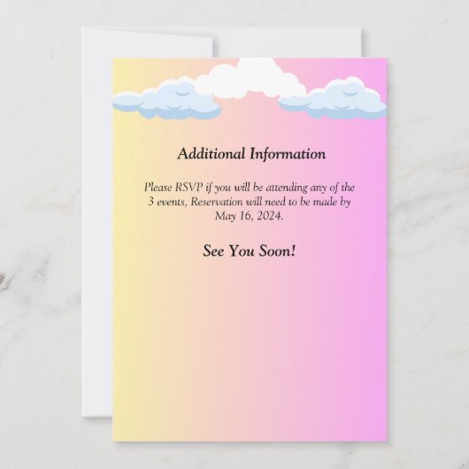 誕生日日程 招待状 (裏面)