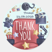 誕生日映画鑑賞会ありがとう ラウンドシール (正面)