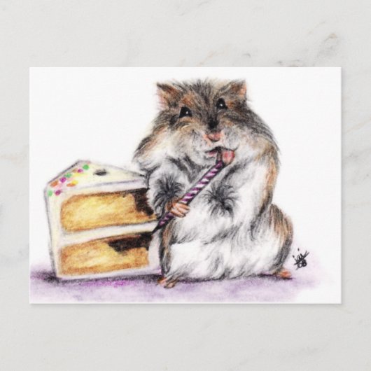 誕生日時間(ハムスター)はがき平野 ポストカード (正面)