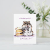 誕生日時間(ハムスター)はがき ポストカード (スタンド正面)