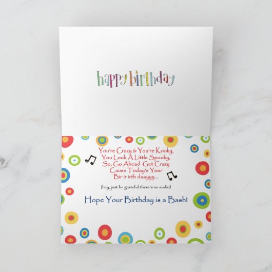 誕生日曲 カード (内部)