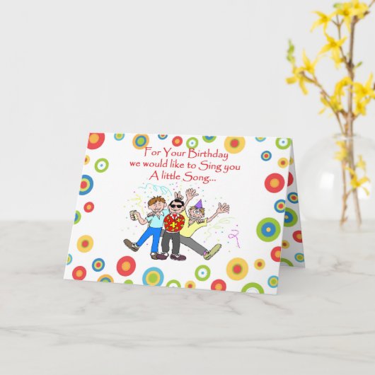 誕生日曲 カード (黄色い花)