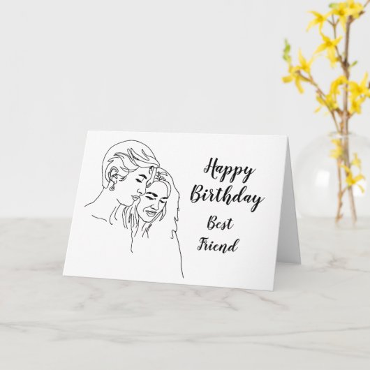 誕生日最高のの友人がユーモアに影響を与える カード (黄色い花)