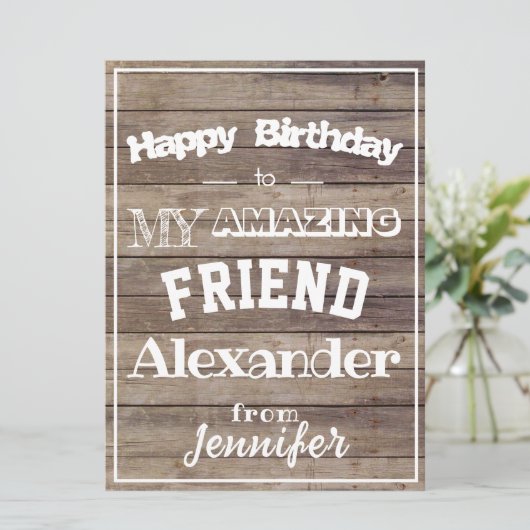 誕生日最高のカードの友カスタム人 カード (スタンド正面)