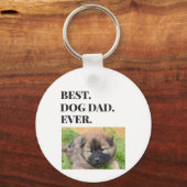 誕生日最高のドグパパの写真 キーホルダー (裏面)