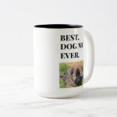 誕生日最高のドッグママ今までペット写真 ツートーンマグカップ (正面右)