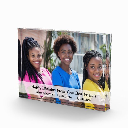 誕生日最高のフレンズシスターズファミリーカスタム フォトブロック (右)