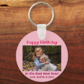 誕生日最高のマーEver Kids写真 キーホルダー (裏面)