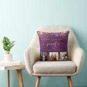 誕生日最高の写真友の紫の金ゴールド名 クッション (椅子)