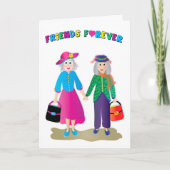 誕生日最高のBFFオールド&グレイ保持ハンズカード カード (正面)