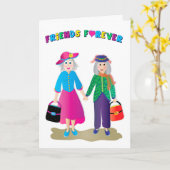 誕生日最高のBFFオールド&グレイ保持ハンズカード カード (黄色い花)