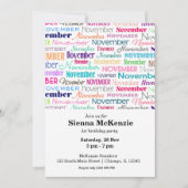 誕生日月11月 招待状 (正面)