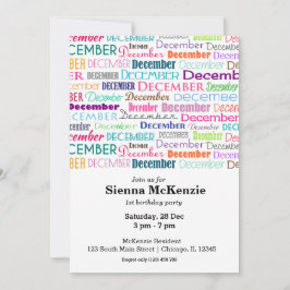 誕生日月12月 招待状