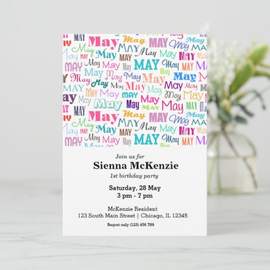 誕生日月5月 招待状 (スタンド正面)