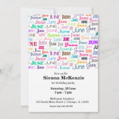 誕生日月6月 招待状 (正面)