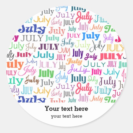 誕生日月7月 ラウンドシール (正面)