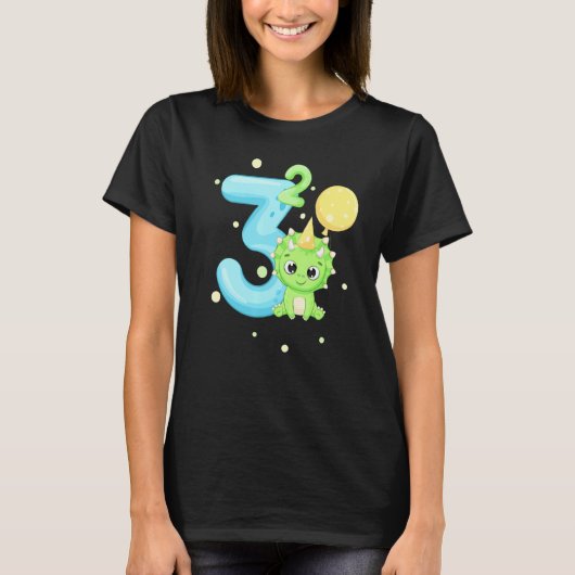 誕生日服3歳の男の子ツインマッチングかわいい Tシャツ (正面)
