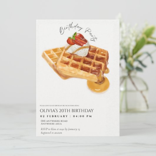 誕生日朝食、誕生日ブランチ 招待状 (スタンド正面)