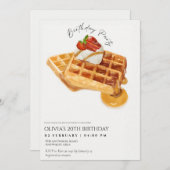 誕生日朝食、誕生日ブランチ 招待状 (正面/裏面)