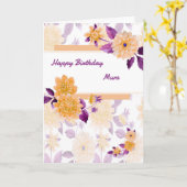 誕生日桃の花付きママ用カード カード (黄色い花)