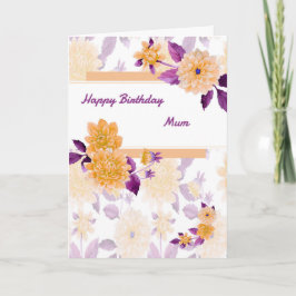 誕生日桃の花付きママ用カード カード